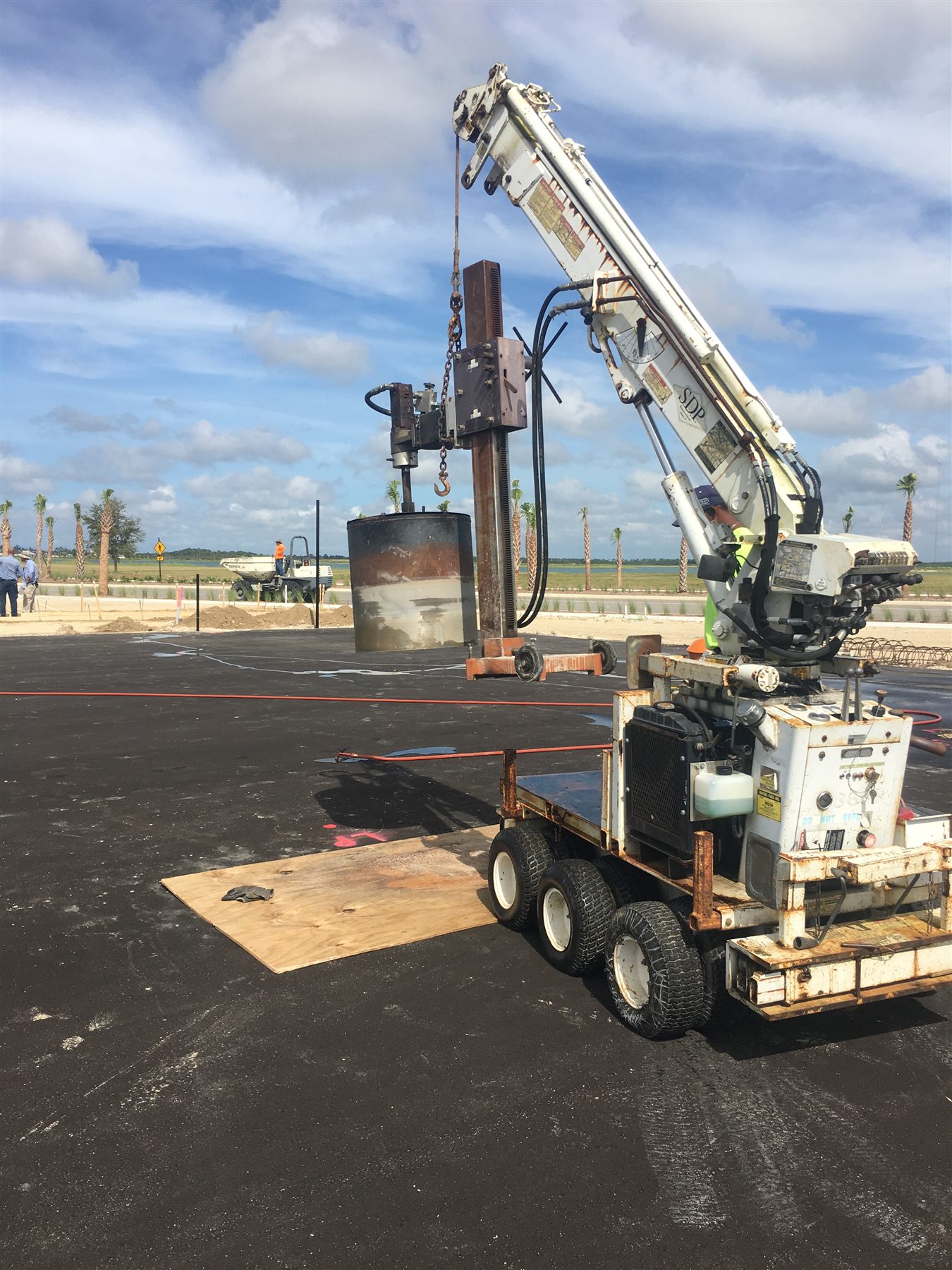 Specialty equipment positioned for underground structure installation