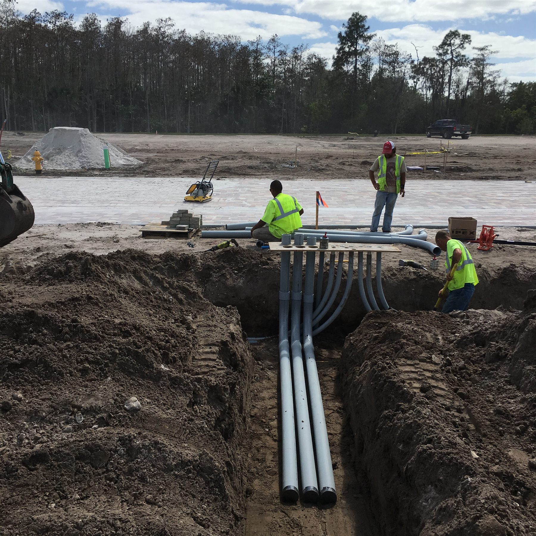 Utility conduit installation across a large Southwest Florida development site