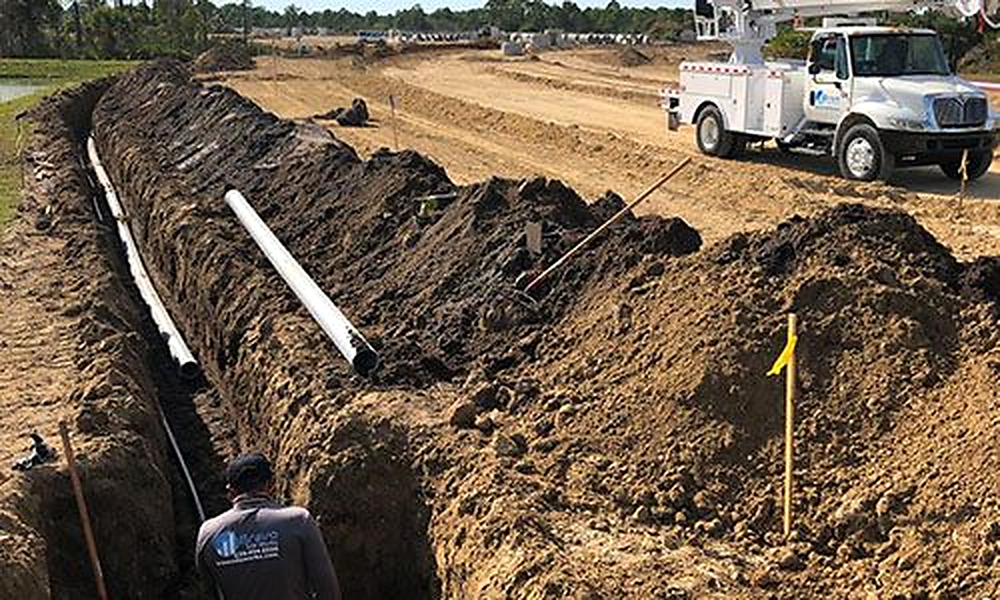 Open-cut utility trench used as a method-comparison reference